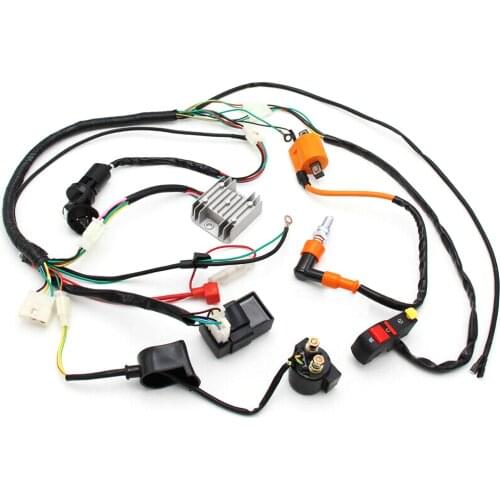 Electric Wiring Harness Wire Loom For ATV QUAD 150 200 250 300cc Stator CDI Coil Full Line Assembly Spare Parts Accessories