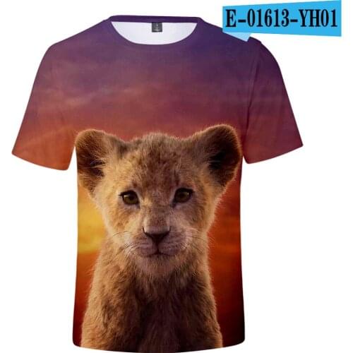 Hot Sale Peculia Mens T-shirt The Lion King Simba 3D Printed Tops Fashion Latest T-shirt child the lion king men Tops tee