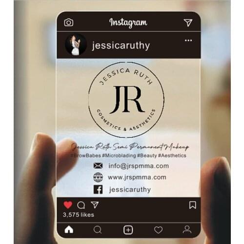Customized Printed PlasticTransparent Business Cards Instagram name Card Frosted Waterproof Free Design 200/500/1000PCS