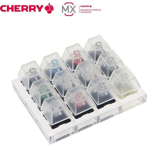 JKDK 12 Cherry MX Switches Keyboard Tester Kit Clear Keycaps Sampler PCB Mechanical Keyboard Translucent Keycaps Testing Tool