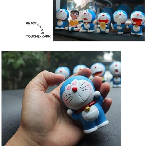 JOORMOM 6pcs/set blue fat car ornaments vinyl ornaments set cartoon car jewelry creative doll car ornaments