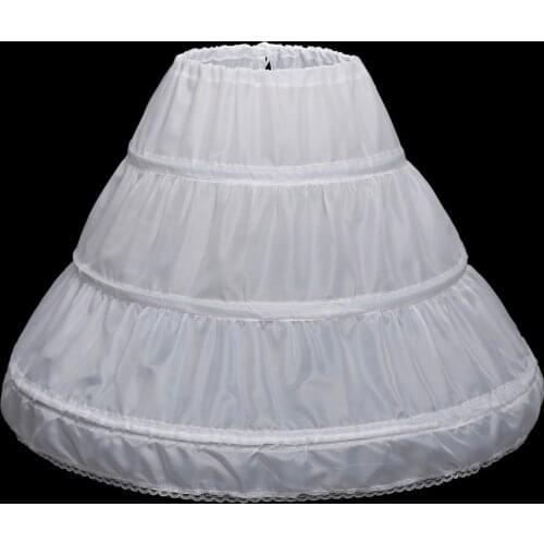 Petticoats For Little Flower Girls' Dresses Accessories Party Pageant Prom Birthday Prom 3 Hoops Adjustable Top Underskirts