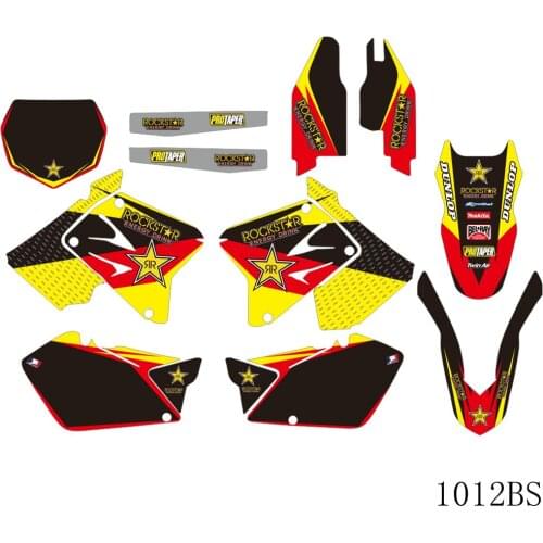 Full Graphics Decals Stickers Motorcycle Background Custom Number Name 3M Matte For SUZUKI RM125 RM250 RM 125 RM 250 2001-2012