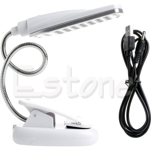 New Flexible USB 28 LED Light Clip On Bed Table Desk Lamp Reading light Q0KF