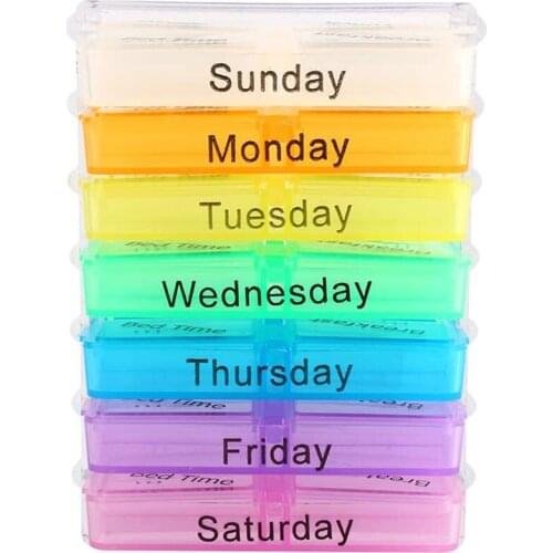7 Days Weekly Dispenser Am Pm Storage Pill Box Container Tablet Sorter Medicine Case Organizer pill box Tablet Sorter