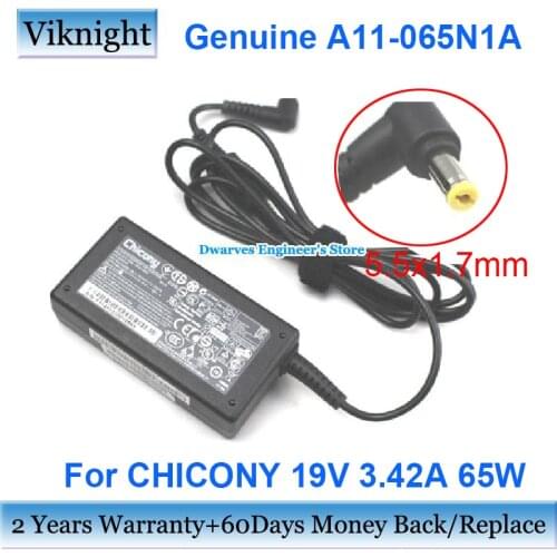 Genuine CHICONY A11-065N1A 19V 3.42A 65W ac Power Supply adapter For Gateway MS2285 MD2614u MS2274 NV53 V78 CPA09-A065N1 S3-951