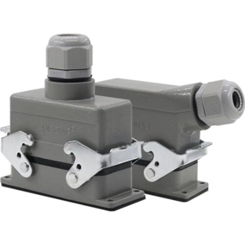 Rectangular Heavy Duty Connector HDC-HE-10 Core Industrial Waterproof Aviation Plug Socket 16A 500V Top Line And Lateral Line