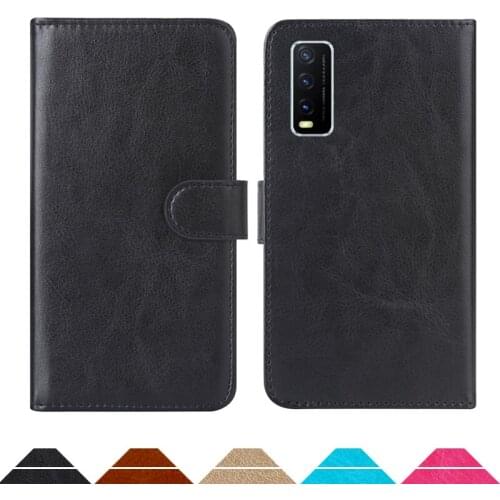 Luxury Wallet Case For Vivo Y20s PU Leather Retro Flip Cover Magnetic Fashion Cases Strap