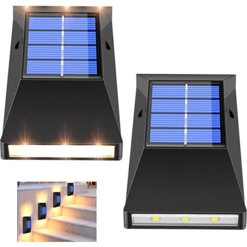 2Pcs Led Solar Small Wall Lamp Outdoor Waterproof Corridor Fence Lamp Garden Courtyard Lighting Landscape Decorative Lamp