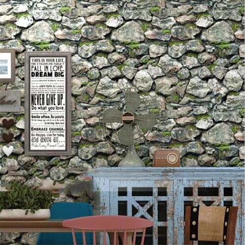 Retro Stone Pattern Wallpaper Thicken Wear-Resistant Wall Paper for Living Room Restaurant Background Wall Sticker Home Decor
