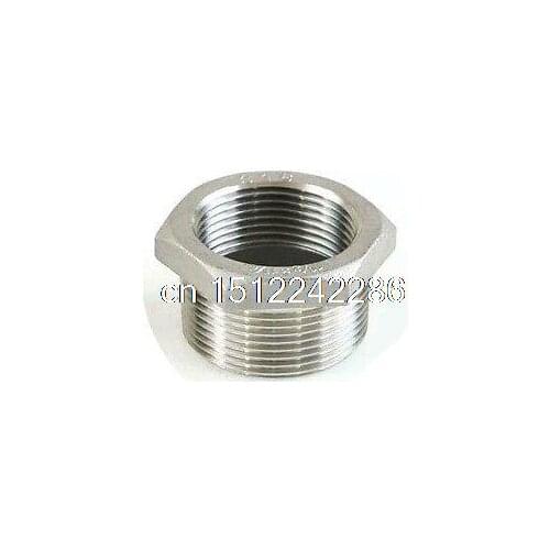 5pcs 3/8" Male x 1/4" Female BSPP Stainless Steel Reducer Bushing Pipe Fitting