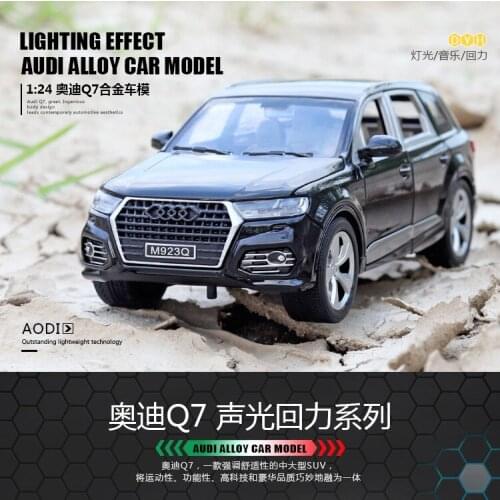 1:24 Q7 Alloy metal car Model toys for kids collection With 6 Open Die Cast Vehicles pull-back vehicle gift with battery