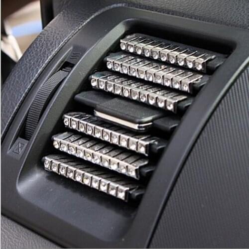 1 Sets=8pcs Car outlet decorative stickers diamond air conditioning vent diamond crystal car outlet decoration Car Accessories