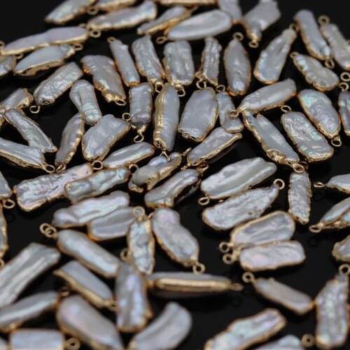 5PCS Natural Pearl Connector Irregular Shape For DIY Bracelet Elegant And Generous Decorative Jewelry 7x22-7x25mm