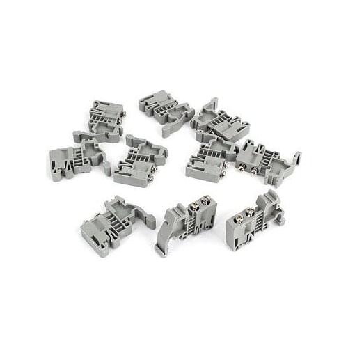 10 Pieces E/UK 35mm Din Rail Screw Fixed Terminal Block End Plate Gray
