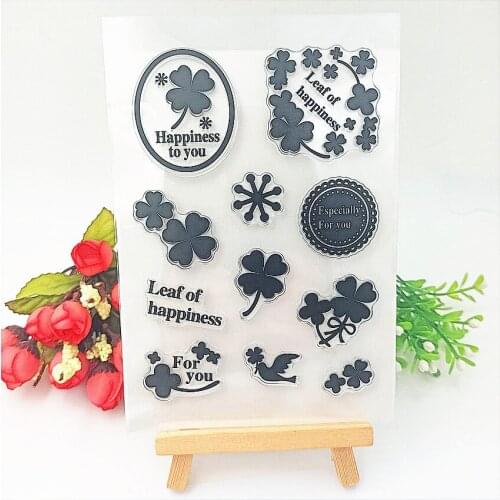 11*16cm clover leaves Transparent Clear Stamps / Silicone Seals Roller Stamp for DIY scrapbooking photo album/Card Making