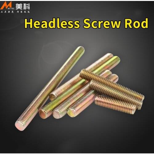 20pcs/40pcs Galvanized Screw Rod Headless Stud Full Screw Threaded Metric Thread Grub Flat End Bolt Carbon Steel Screw Set M8