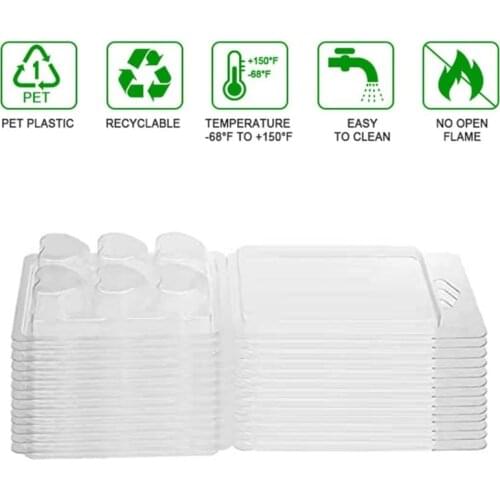 25 Packs Wax Melt Clamshells Molds Heart Shape , 6 Cavity Clear Plastic Cube