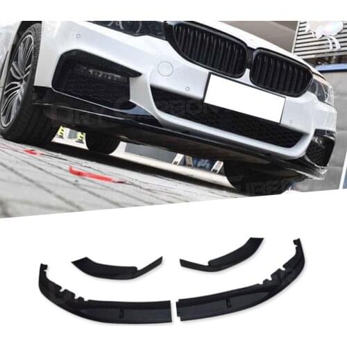 New 4Pcs Car Front Bumper Splitter Lip Body Kit Spoiler Diffuser Protection for BMW 5 Series G30 G31 G38 540i M Sport 2017-2019