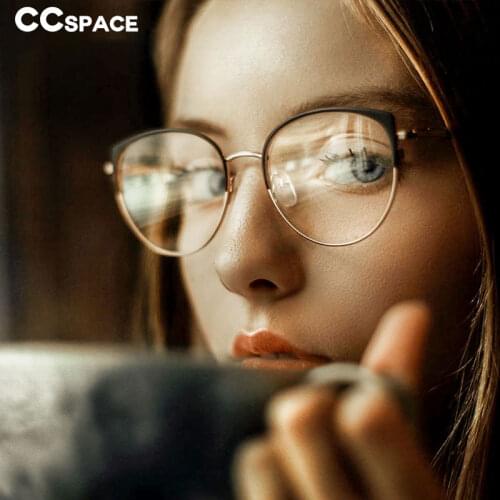 49246 Cat Eye Ultralight High Quality Eyebrow Metal Glasses Frames Women Optical Fashion Computer