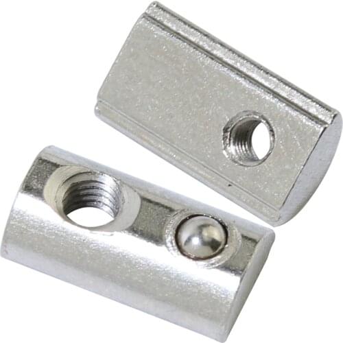 50pcs 2020 CNC M3 M4 M5 M6 Half Round Elasticity Spring Nut Ball Nut for 2020 series Aluminum Extrusion Profile