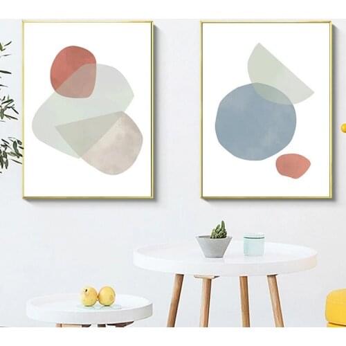 Abstract Wall Art Colorful Watercolor Geometry Paintings Nordic Canvas Posters Prints Living Room Bedroom Corridor Decoration