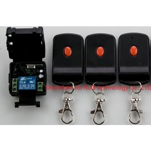 DC 12V 1CH Learning Code Wireless Remote Control Switch System teleswitch 1*Receiver and 3*Transmitter Applicance Garage Door