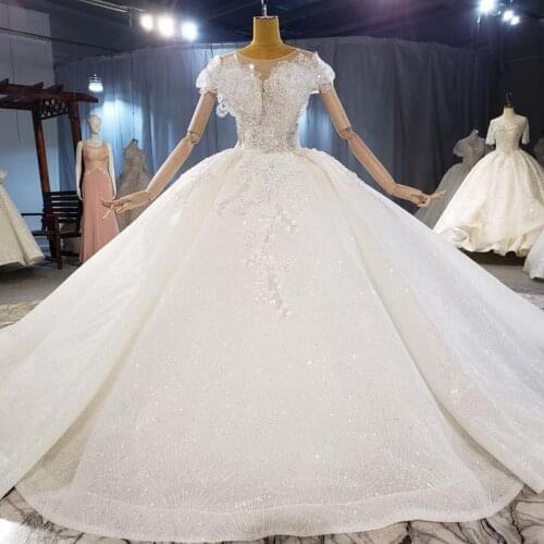 Sparkly Sequined Ball Gown Sexy Wedding Dress 2021 Long Vestido De Noiva Custom Made Bridal Dresses