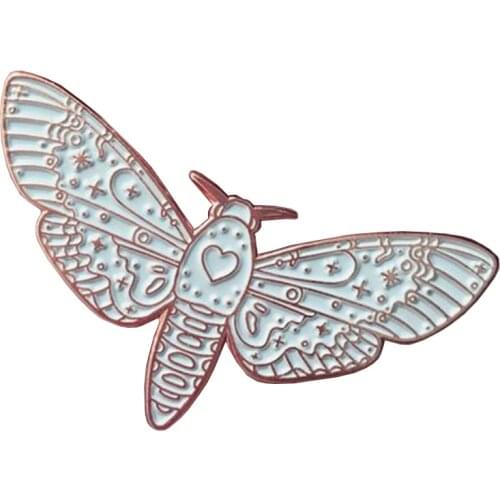 Celestial moth enamel pin starry lunar butterfly brooch magic witchy badge gothic accessory pagan wicca gift