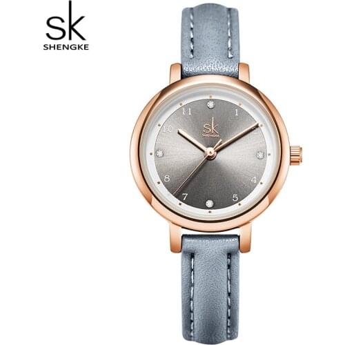 SHENGKE Watches Women Fashion Casual Watches Simple Ladies' Small Dial Quartz Clock Dress Wristwatches