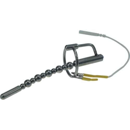 For DIY electric shock penis beads plug with ring urethral vibrator catheter electro stimulation metal dilator sex toy