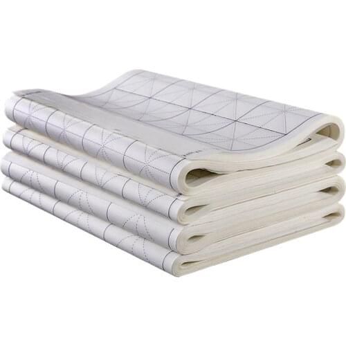 Chinese Rice Paper Calligraphy Writing Raw Half-Ripe Xuan Paper with Rice Grids 100 Sheets Chinese Painting Xuan Paper Supplies