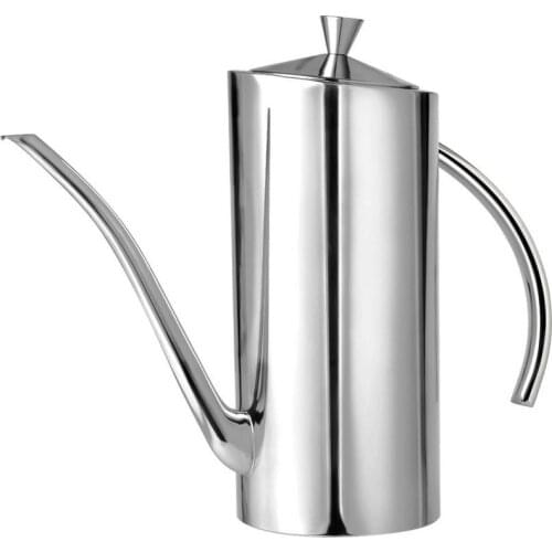 Stainless Steel Oil Container Oil Dispenser Bottle Olive Oil Vinegar Bottle with Lid Drip-Free Spout Long Mouth Pot Vinegar 2019