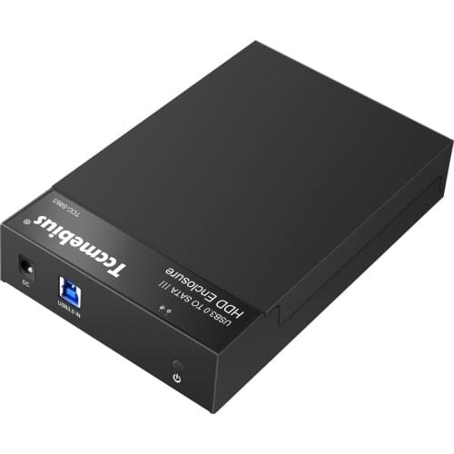 Tccmebius USB 3.0 to SATA External Hard Drive Enclosure Case for 2.5 3.5 inch SATA I/II/III HDD and SSD Support UASP, Tool-free