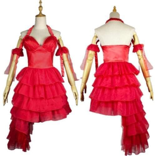 NEW Female clown Harley red dress Quinn cosplay Costume braces skirt woman joker halloween Christmas gift costumes