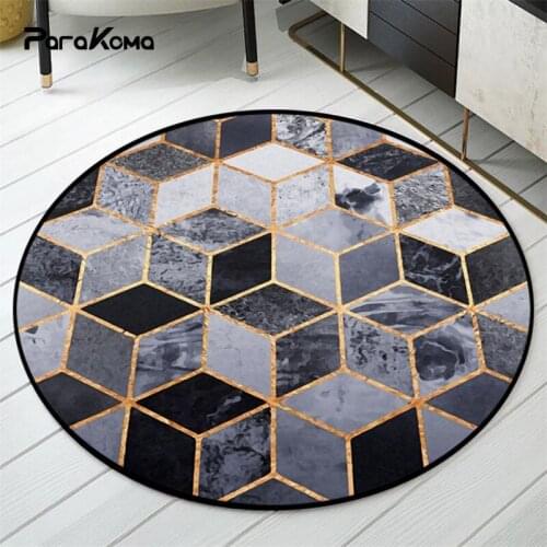 Carpets for Living Room Nordic Round Carpet Grey Modern Home Decor Rugs for Children Rooms 100% Polyester Area Rug