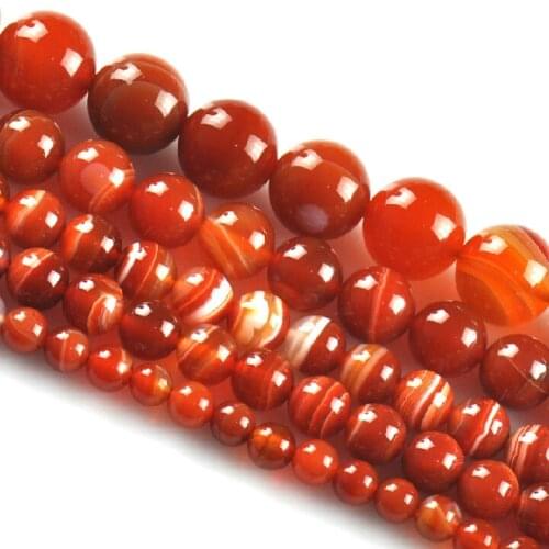 38-40CM Red Beads 4 6 8 10 mm Red Stone Beads Round Bracelet Loose Beads for Jewelry Making DIY Bracelet Necklace Accessories