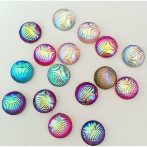 Round AB Resin 300pcs 10mm Shell Shape Flatback Wedding Decoration Diy Craft D08A*5