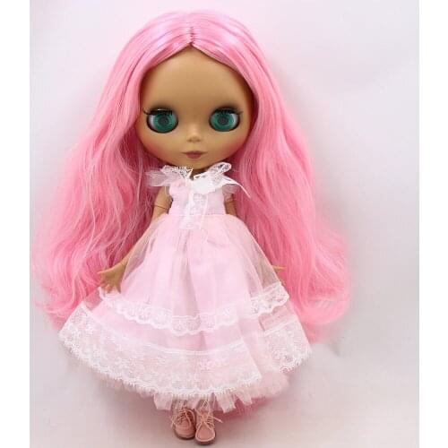 ICY DBS Blyth Doll No.BL1003/898 Pink mix White hair Black Matte face Joint body 1/6 bjd ob24 anime