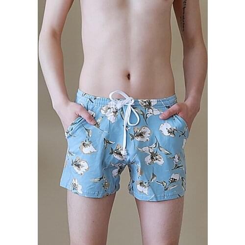 Mens Home Leggings Elastic Breathable Panties Elastic Bands Various Printing Color Flat Trousers Cotton Pajamas Soften Shorts