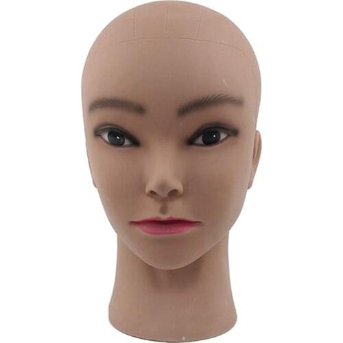 Bald Famale Mannequin Head Model Chocolate Wig Display Hat Helmet Display