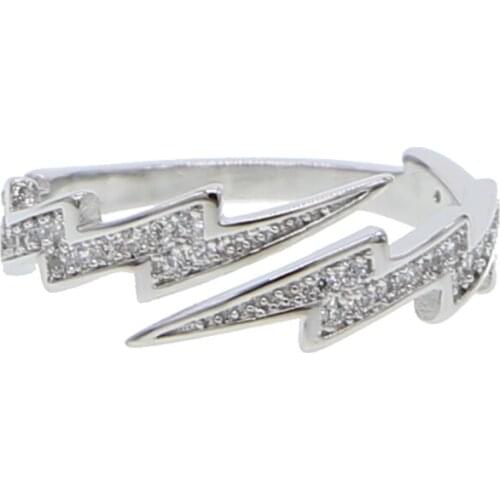 RAKOL NEW Design CZ Flash Open Adjust Rings Women Jewelry High Quality Cheap Factory Price Zirconia Flash Ring for Women