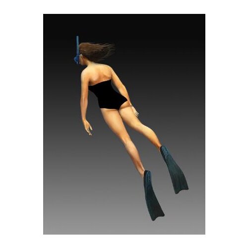 New Unassembled 1/35 woman diver modern Resin Kit DIY Toys Unpainted resin model