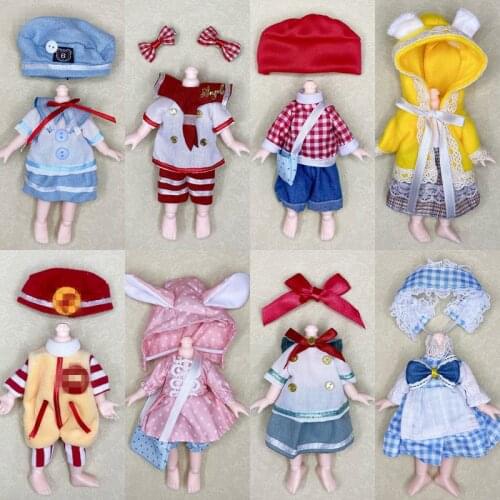 New Product Clothes 16cm 1/12 BJD Doll Clothes Accessories Girl DIY Fashion Dress Up Suit Dress Bib Clothes Toy Doll Accessories