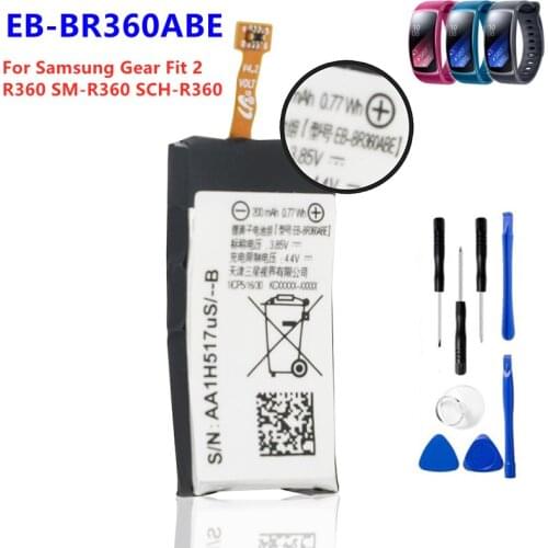 Original Battery EB-BR360ABE For Samsung Gear Fit2 Fit 2 R360 SM-R360 SCH-R360 Replacement Battery 200mAh + Free Tools