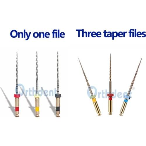 Orthdent 3 Pcs/Pack Dental Only One File / Three Taper Files Endodontic Instruments Dentist Tools Assorted 21/25 MM