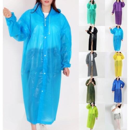 Outdoor Women Raincoat Men Black Rain Clothes Cover Hooded Poncho Motorcycle Rainwear Adult Clear Portable Rain Jacket