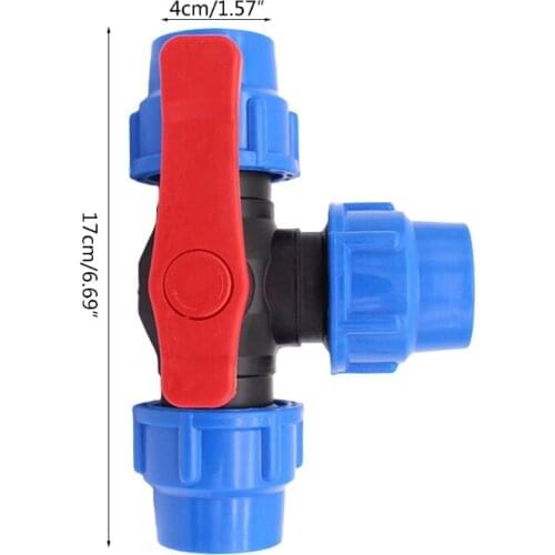 PE three-way quick connect valve plastic valve inner diameter 20/25/32mm