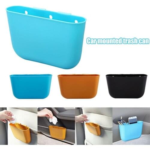 New Hanging Car Trash Can Clipping Car Door Organizer Easy to Clean Mini Trash Bin Pockets Container for Auto Household Cleaning