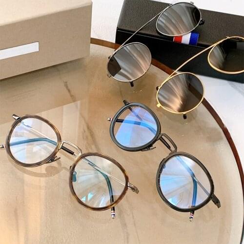 Polarizing anti ultraviolet more than or equal to 400 Pilot Sunglasses TB retro men and women popular round prescription myopia